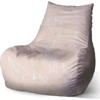 Sedací pytel Sablio Sedací vak Bean Zlaté a bílé vlaštovky: 100 x 90 x 45 cm