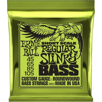Struna pro kytaru a smyčcový nástroj Basové struny Ernie Ball 2852 Short Scale Slinky Bass 45-105