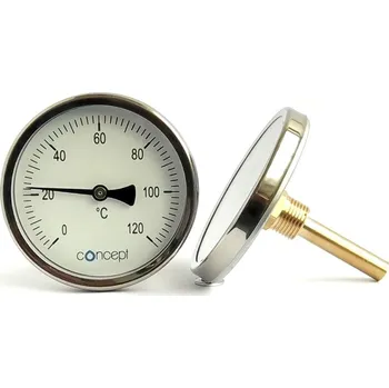 Teploměr přímý CONCEPT 100 CTR80/105 0-120°C, pr. 80mm, L 105mm, 1/2", bimetalový, s jímkou