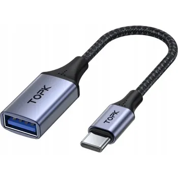Datový kabel Kabel adaptér redukce z USB A (USB-A) na USB C (USB-C) OTG TOPK 20 cm