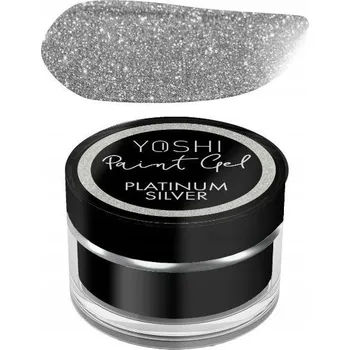 Lak na nehty Yoshi Paint Gel UV LED Gel na nehty pro zdobení Platinum Silver 5 ml