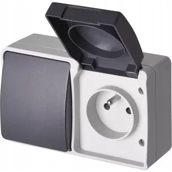 Elektrická zásuvka Elektrická Zásuvka hermetická Emos šedá