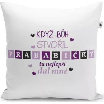 Polštář Sablio Polštář Když Bůh stvořil prababičky: 40x40 cm