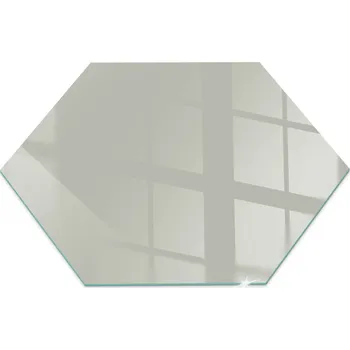 Obraz Skleněná podložka pod kamna s grafikou, šedo-zelený hexagon, 40 cm