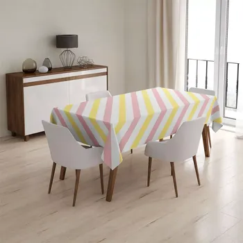 ubrus Sablio Ubrus Růžové a žluté pruhy - 90x90 cm