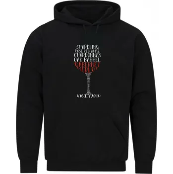 Pánská mikina Pánská mikina Sklenka Degustéra (Velikost: 5XL, Barva: Černá)