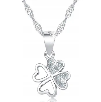 Náhrdelník Stříbrný náhrdelník Mennica Bydgoska čtyřlístek 925, nastavitelný 50 cm