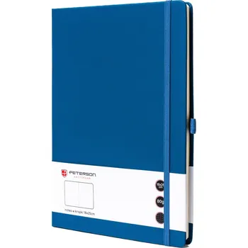 Outdoorové zavazadlo Peterson zápisník s pevnou vazbou, formát B5, potištěný tečkami Barva: Modrá