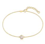 MINET Decentní zlatý náramek s bílým zirkonem Au 585/1000 1,00g JMG0311WGB17