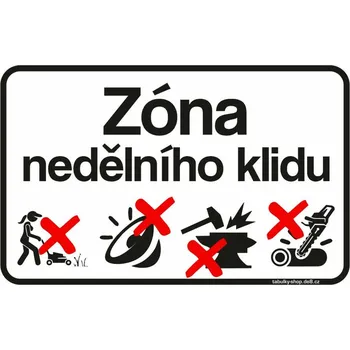 Informační tabulka Tabulka / cedulka - Zóna nedělního klidu