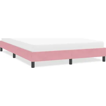 vidaXL Rám postele bez matrací růžová 160x220 cm samet