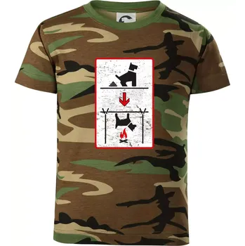 Chlapecké tričko Tričko pro odpůrce sraní na chodníku - Dětské maskáčové triko - 146 cm/10 let ( Hnědý maskáč )