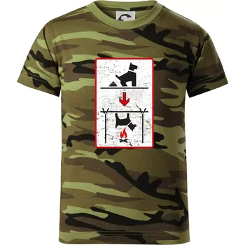 Tričko pro odpůrce sraní na chodníku - Dětské maskáčové triko - 134 cm/8 let ( Zelený maskáč )