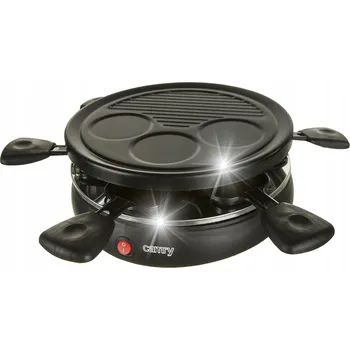 Kuchyňský gril Elektrický Raclette Gril 1200W s Grilovací Deskou a 6 Pánvičkami s Nepřilnavým Povrchem CR6606