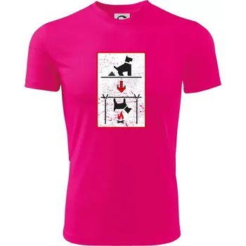 Chlapecké tričko Tričko pro odpůrce sraní na chodníku - Dětské triko sportovní (dresovina) - 134 cm/8 let ( Neon Pink )