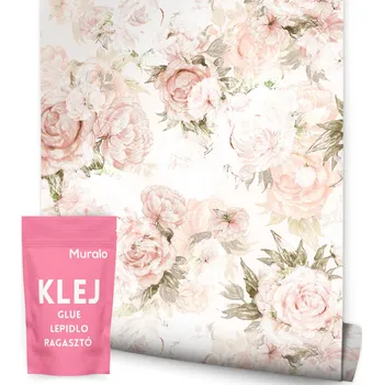 Fototapeta Tapeta do Ložnice Pastelové PIVOŇKY Květiny Listy