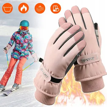 Rukavice ZIMA SNÍH TEPLÉ RUKAVICE S DOTYKOVOU OBRAZOVKOU PRO ŽENY NA KOLO