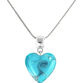 Náhrdelník Něžný náhrdelník Forest Heart s ryzím stříbrem v perle Lampglas NLH10 Lampglas