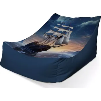 Sedací pytel Sablio Sedací vak Lounge Plachetnice mezi horami - 80 x 95 x 50 cm