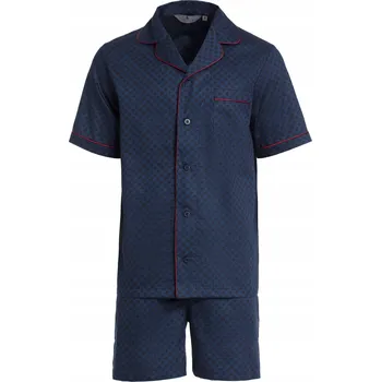 Pánské pyžamo Klasické krátké pánské pyžamo RE-950 C3 Tmavě modré 100% bavlna - L