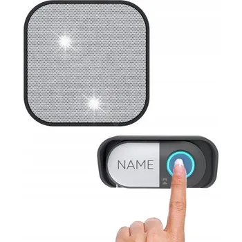 Domovní zvonek Bezdrátový zvonek 230V ke dveřím/vrátkům, voděodolné tlačítko se stříškou