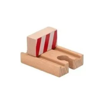 Dřevěná hračka Dřevěná stopka kolejí 5,3 x 4 x 1,2 cm Koncový uzavírací díl trati Bezpečné zakončení dřevěné vlakové dráhy s pevným ukončením kolejí