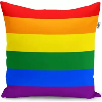 Polštář Sablio Polštář Duhová vlajka: 40x40 cm - 40x40 cm