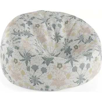 Sedací pytel Sablio Sedací vak Cocoon Šedé květiny - 115 x 75 cm x 45 cm