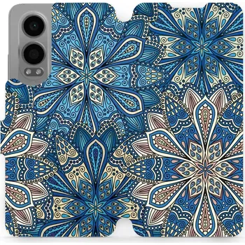 Pouzdro na mobilní telefon Flipové pouzdro Mobiwear - OnePlus Nord CE 4 Lite 5G - V108P Modré mandala květy - VÝPRODEJ (Knížkové flip pouzdro, obal, kryt na mobil OnePlus Nord CE 4 Lite 5G - V108P Modré mandala květy, materiál Umělá kůže + TPU - ochrana 360°, stojánek, silikonová)
