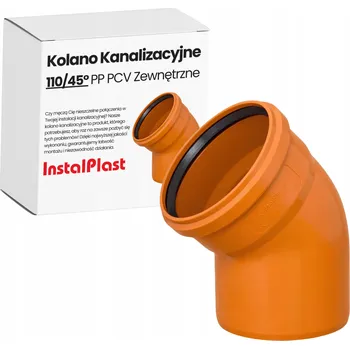 Kanalizační potrubí Kanalizační koleno PVC-U ⌀110/45 vnější oranžové INSTALPLAST