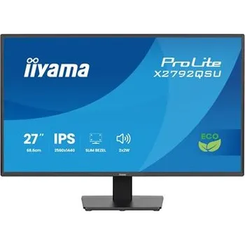 Monitor iiyama ProLite X2792QSU-B1 - LED monitor - 27" - 2560 x 1440 WQHD @ 70 Hz - IPS - 350 cd m? - 1000:1 - 5 ms - HDMI, DVI, DisplayPort - reproduktory - cerná, matná
