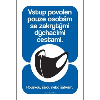 samolepka Samolepka - Vstup jen s rouškou