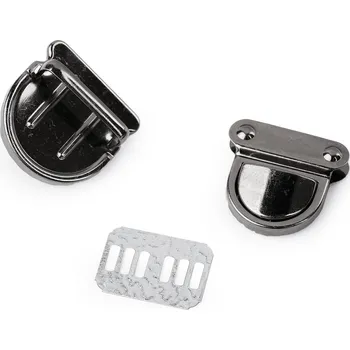 Sada zapínání na tašku 30x31 mm, střední, 4 nikl černý