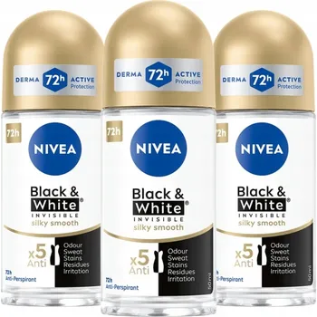 Antiperspirant Nivea Invisible Black & White Silky Smooth kuličkový 3 x 50 ml