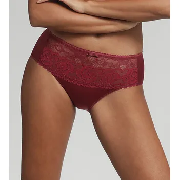 Kalhotky PLAYTEX FLOWER ELEGANCE RCS MIDI BRIEF - Dámské krajkové kalhotky - PX000DC9 tmavě červená S
