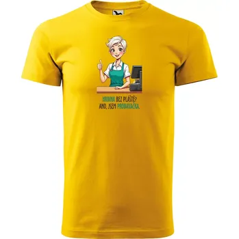 Sablio Tričko s potiskem Ano, jsem prodavačka - žluté 3XL