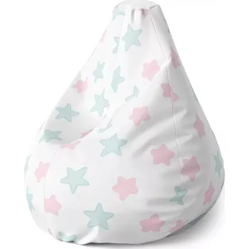 Sedací pytel Sablio Sedací vak Pear růžové a modré hvězdy - 70 x 95 x 15 cm
