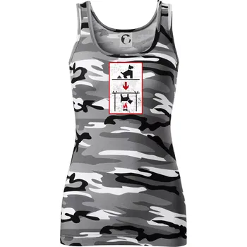 Dámské tričko Tričko pro odpůrce sraní na chodníku - Dámské Maskáčové tílko - S ( Šedý maskáč )