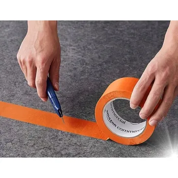 Lepicí páska VÝSTRAŽNÁ VINYLOVÁ PÁSKA ORANŽOVÁ BOZP 50mm/33m 4 KUSY SADA