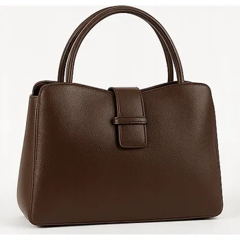 Dámská hnědá kabelka elegantní dvojité ucho vnitřní kapsy