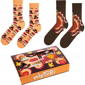 Pánské oblečení 2x Barevné Pánské Ponožky Veselé Dlouhé Bavlna Sada 41-46 ZOOKSY