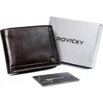 Peněženka Rovicky pánská peněženka z hnědé lícové kůže - muž