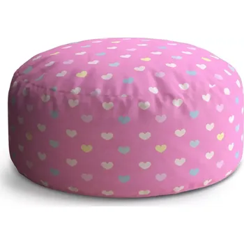 Taburet Sablio Taburet Circle Srdce na růžové: 38x48 cm