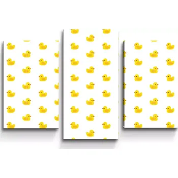 Obraz Sablio Obraz - 3-dílný Žluté kačenky - 75x50 cm