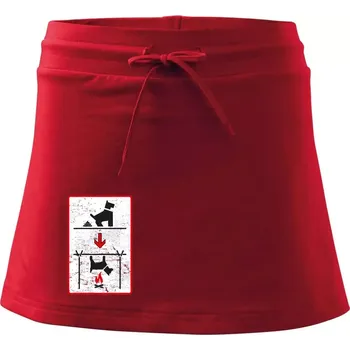 Dámská sukně Tričko pro odpůrce sraní na chodníku - Sportovní sukně - two in one - XL ( Červená )