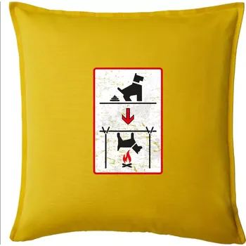 Polštář Tričko pro odpůrce sraní na chodníku - Polštář 50x50 - 50x50 - Pouze potah ( Žlutá )
