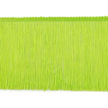 Třásně lesklé, husté šíře 15,5 cm METRÁŽ - 13 zelená elektrická