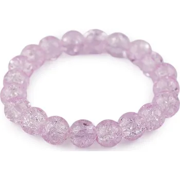 Náramek Náramek pružný ze skleněných korálků - 3 růžová sv.