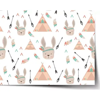 Plakát Sablio Plakát Zajíci u stanu - 60x40 cm