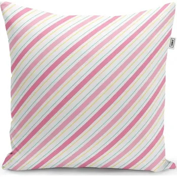Polštář Sablio Polštář Čtyřbarevné pruhy - 40x40 cm